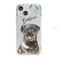 Personalised Rottweiler iPhone 13 Mini Clear Bumper Case