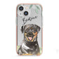 Personalised Rottweiler iPhone 13 Mini TPU Impact Case with Pink Edges