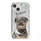 Personalised Rottweiler iPhone 13 Mini TPU Impact Case with White Edges