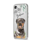 Personalised Rottweiler iPhone 14 Pro Max Clear Tough Case Silver Angled Image