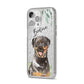 Personalised Rottweiler iPhone 14 Pro Max Glitter Tough Case Silver Angled Image