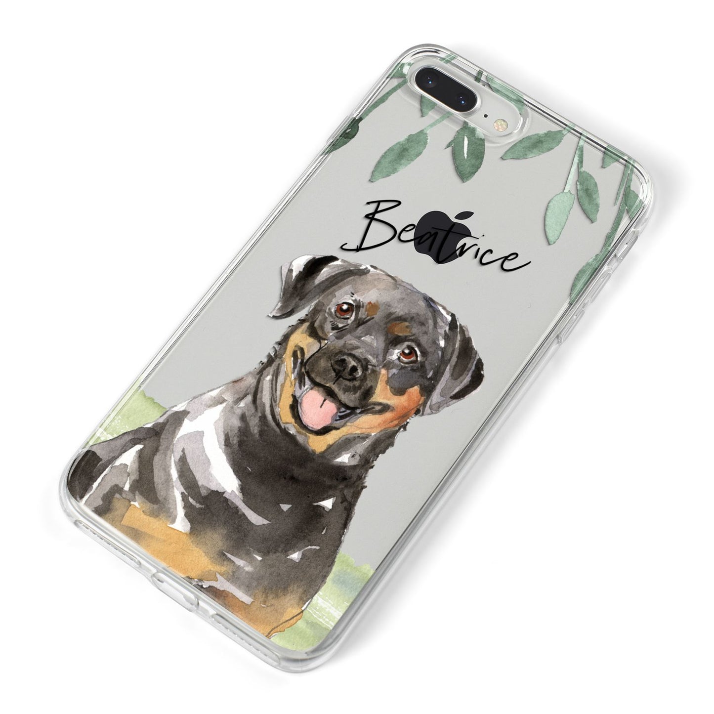 Personalised Rottweiler iPhone 8 Plus Bumper Case on Silver iPhone Alternative Image