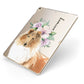 Personalised Rough Collie Apple iPad Case on Gold iPad Side View
