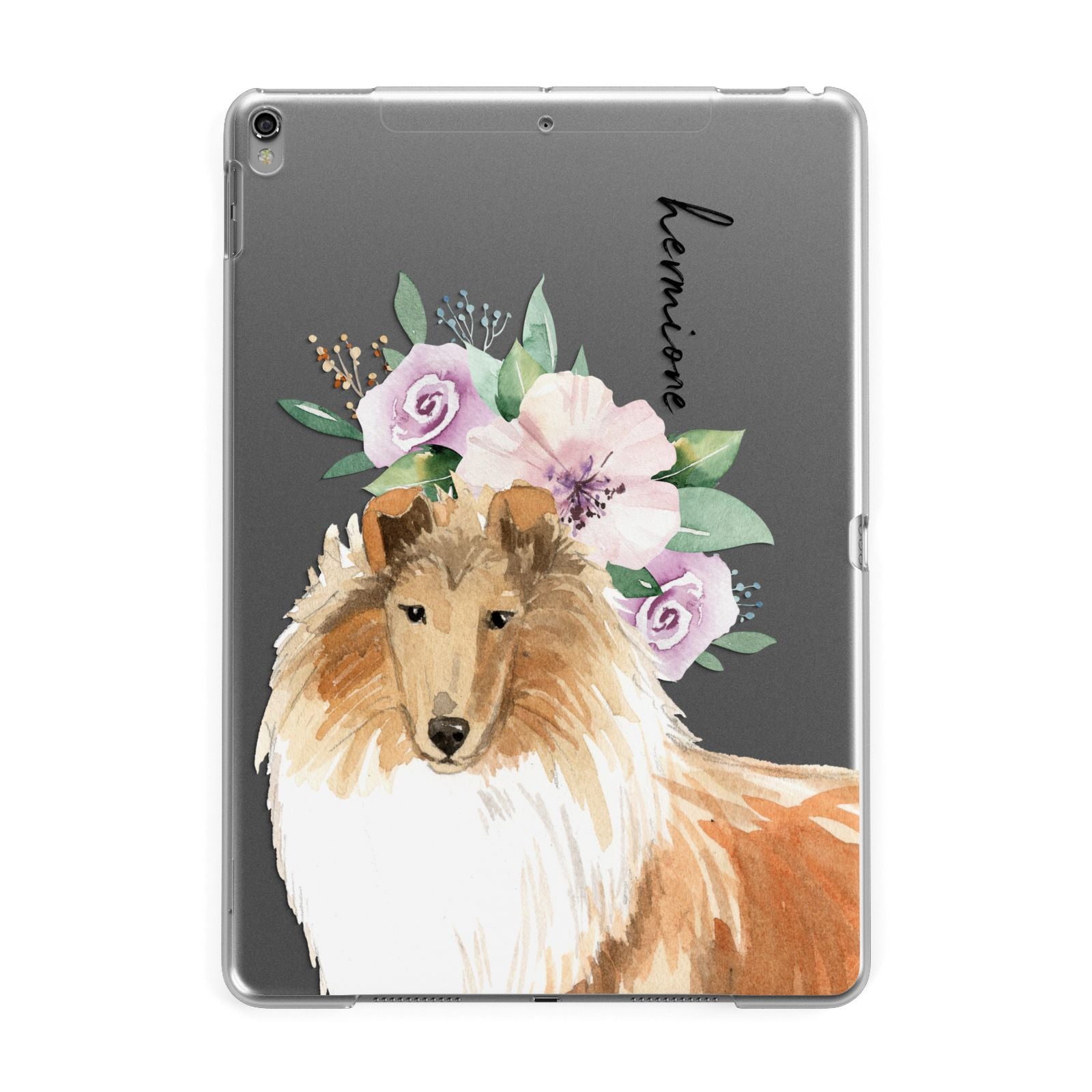 Personalised Rough Collie Apple iPad Grey Case