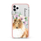 Personalised Rough Collie iPhone 11 Pro Max Impact Pink Edge Case