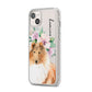 Personalised Rough Collie iPhone 14 Plus Clear Tough Case Starlight Angled Image