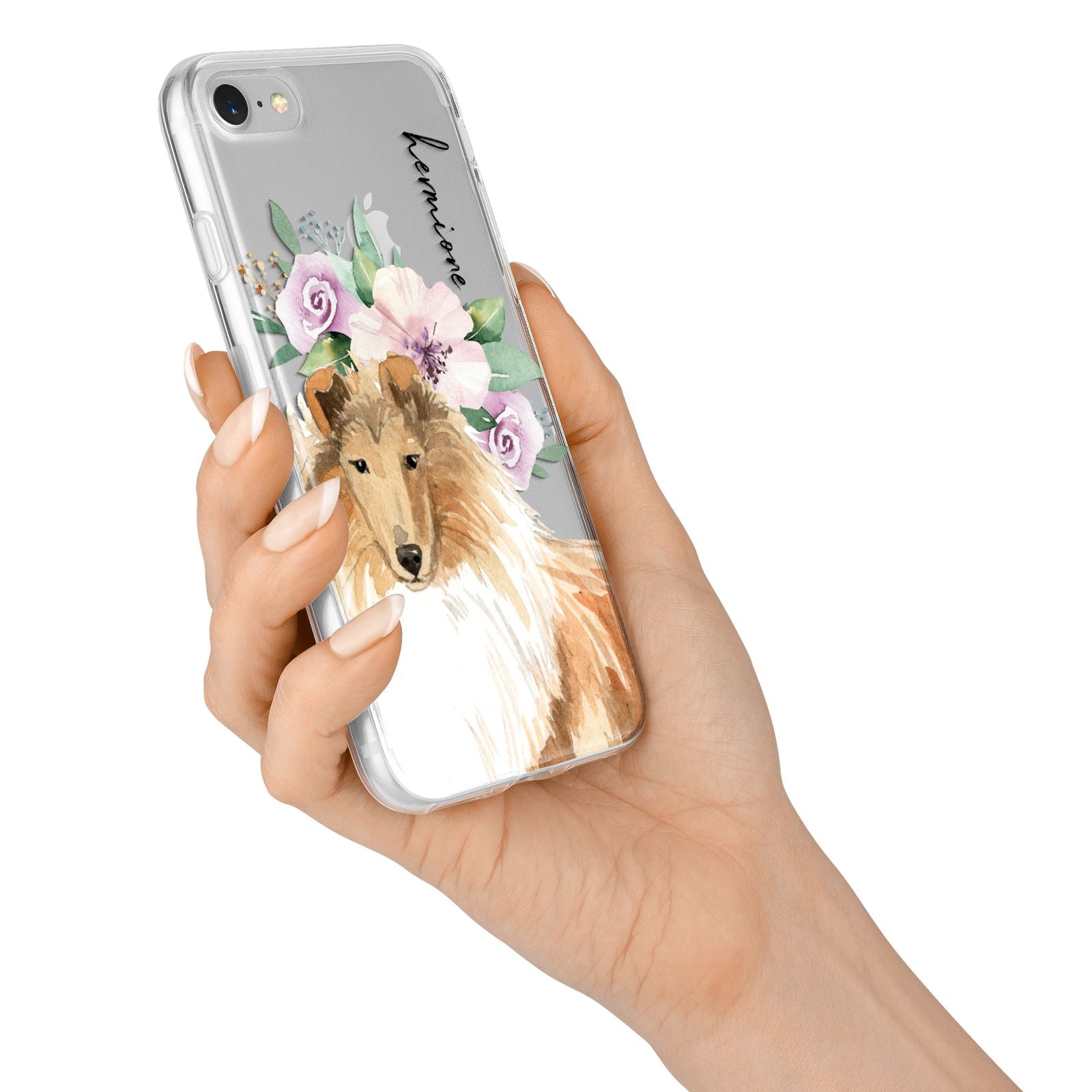 Personalised Rough Collie iPhone 7 Bumper Case on Silver iPhone Alternative Image