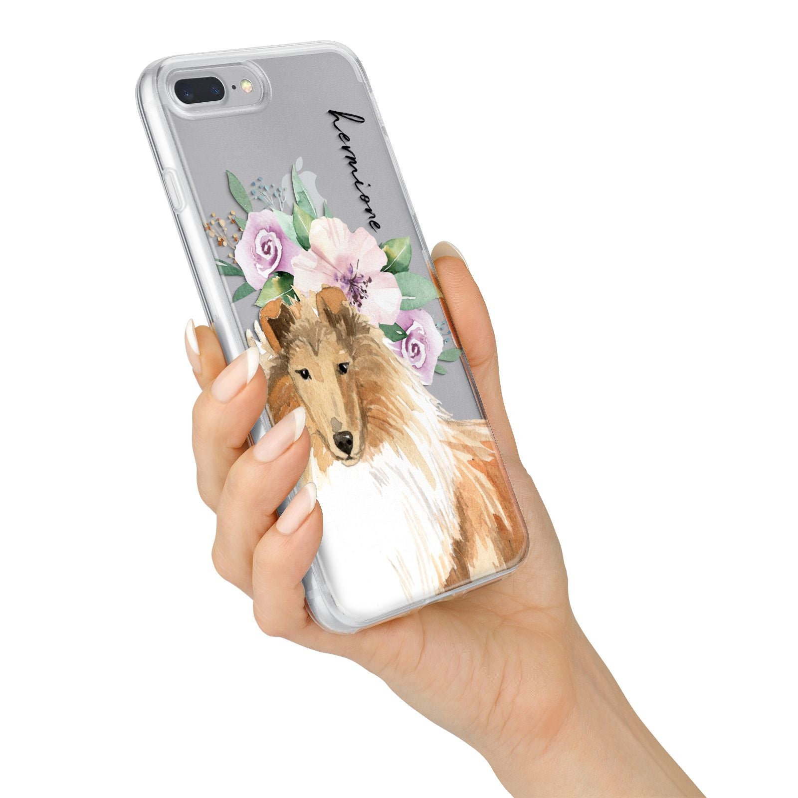 Personalised Rough Collie iPhone 7 Plus Bumper Case on Silver iPhone Alternative Image