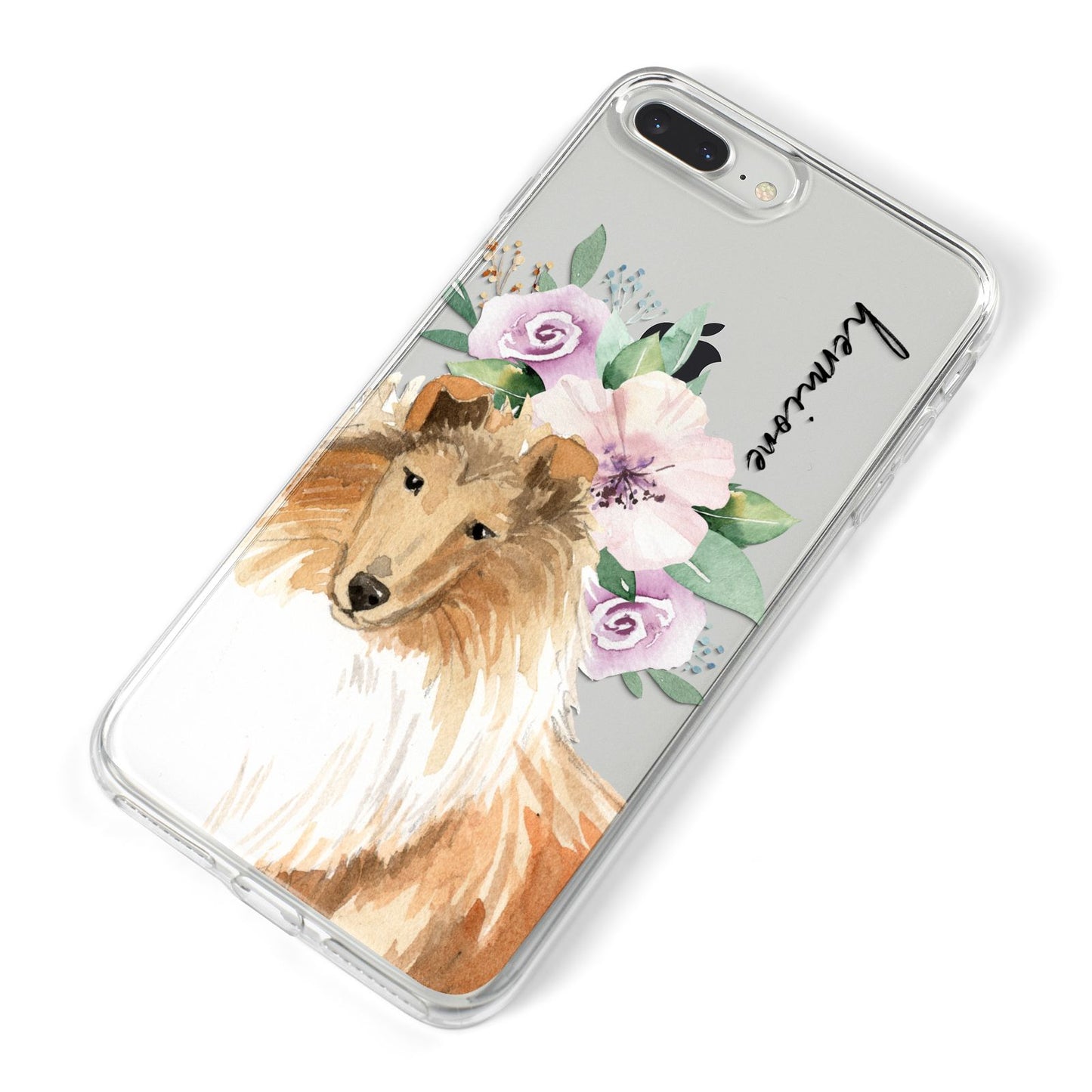 Personalised Rough Collie iPhone 8 Plus Bumper Case on Silver iPhone Alternative Image