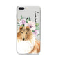 Personalised Rough Collie iPhone 8 Plus Bumper Case on Silver iPhone