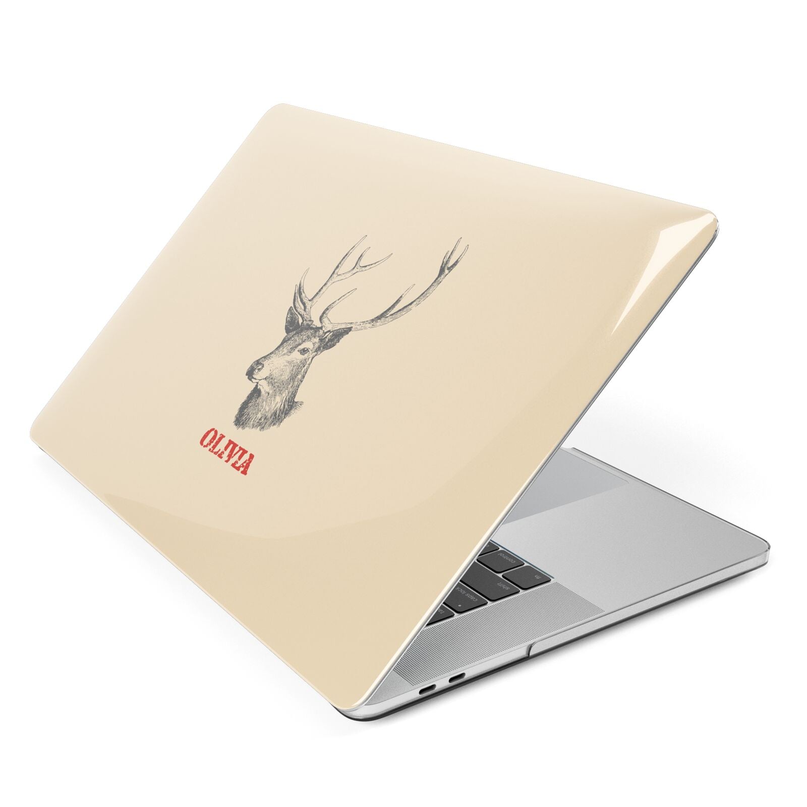 Personalised Rudolph Apple MacBook Case Side View