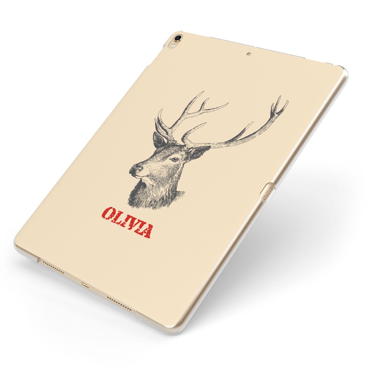 Personalised Rudolph Apple iPad Case on Gold iPad Side View