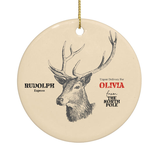 Personalised Rudolph Circle Decoration
