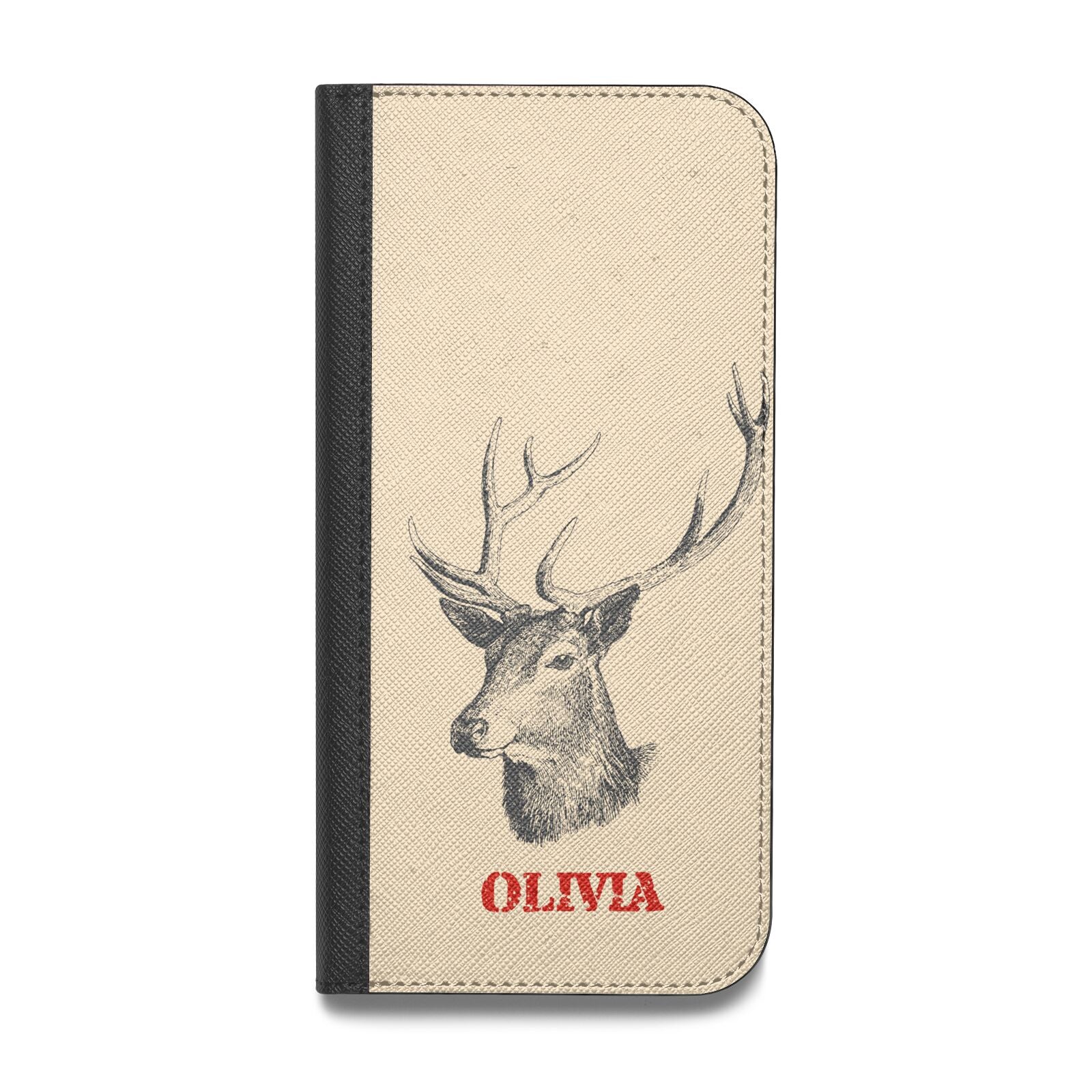 Personalised Rudolph Vegan Leather Flip Samsung Case