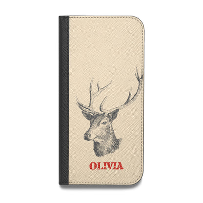 Personalised Rudolph Vegan Leather Flip Samsung Case