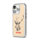 Personalised Rudolph iPhone 14 Pro Clear Tough Case Silver Angled Image