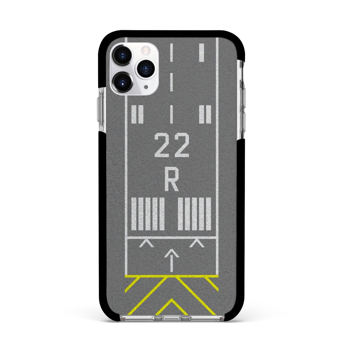 Personalised Runway Apple iPhone 11 Pro Max in Silver with Black Impact Case