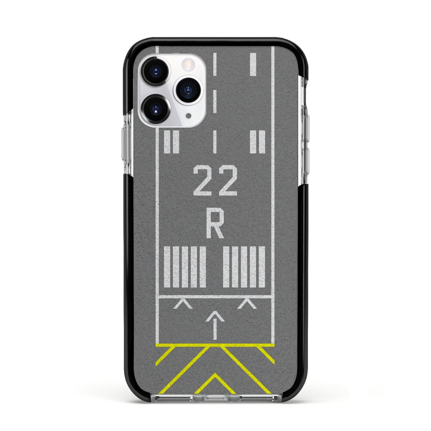 Personalised Runway Apple iPhone 11 Pro in Silver with Black Impact Case