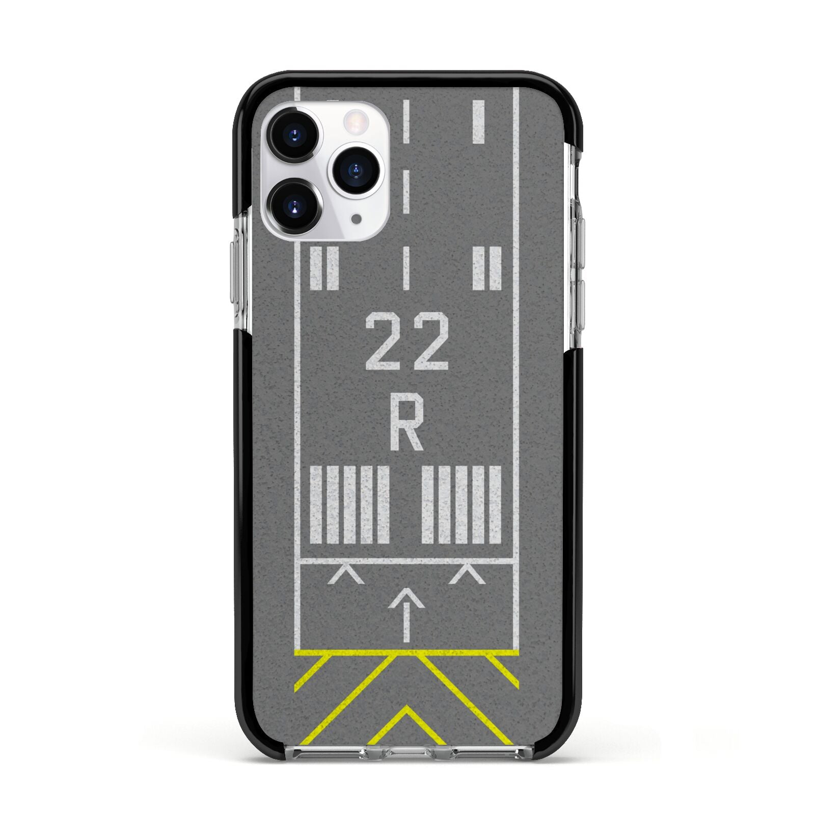 Personalised Runway Apple iPhone 11 Pro in Silver with Black Impact Case