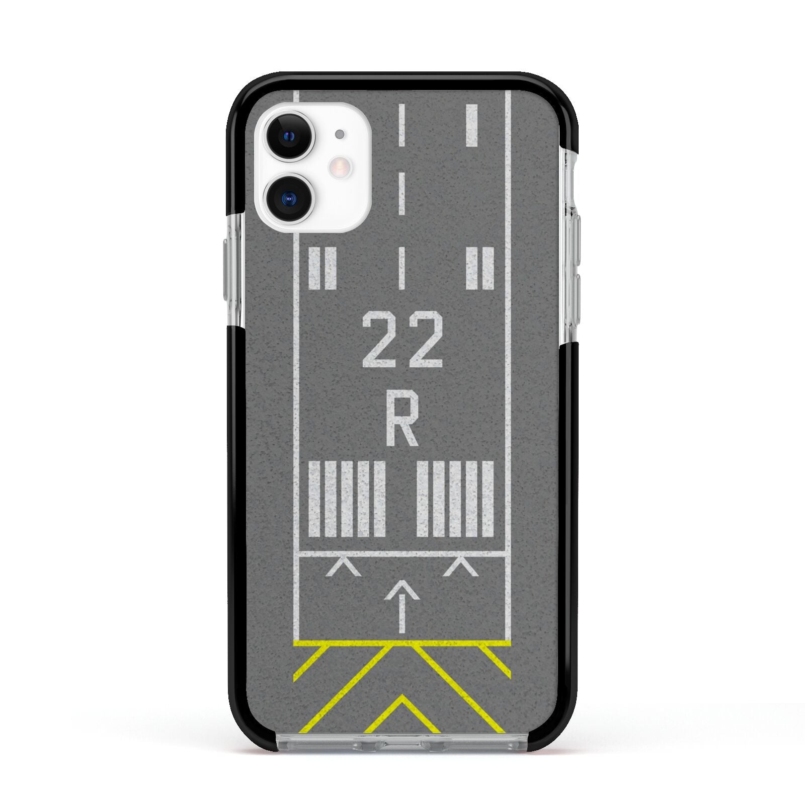 Personalised Runway Apple iPhone 11 in White with Black Impact Case