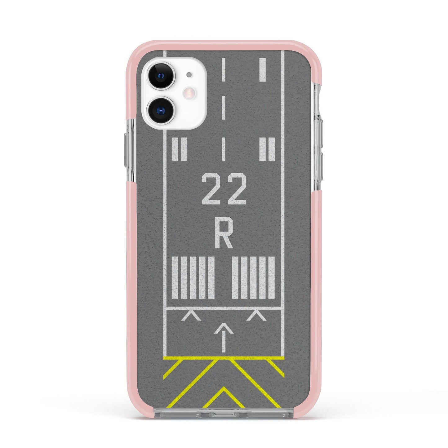 Personalised Runway Apple iPhone 11 in White with Pink Impact Case