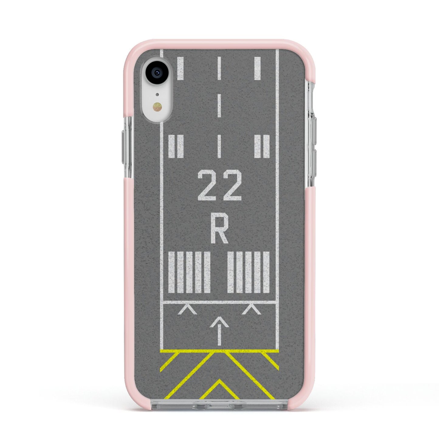 Personalised Runway Apple iPhone XR Impact Case Pink Edge on Silver Phone