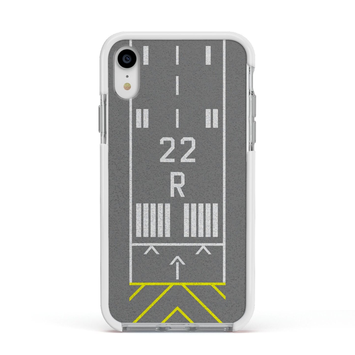 Personalised Runway Apple iPhone XR Impact Case White Edge on Silver Phone