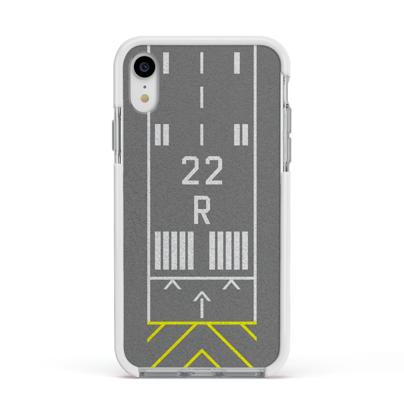 Personalised Runway Apple iPhone XR Impact Case White Edge on Silver Phone