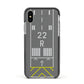 Personalised Runway Apple iPhone Xs Impact Case Black Edge on Silver Phone