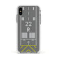 Personalised Runway Apple iPhone Xs Impact Case White Edge on Silver Phone