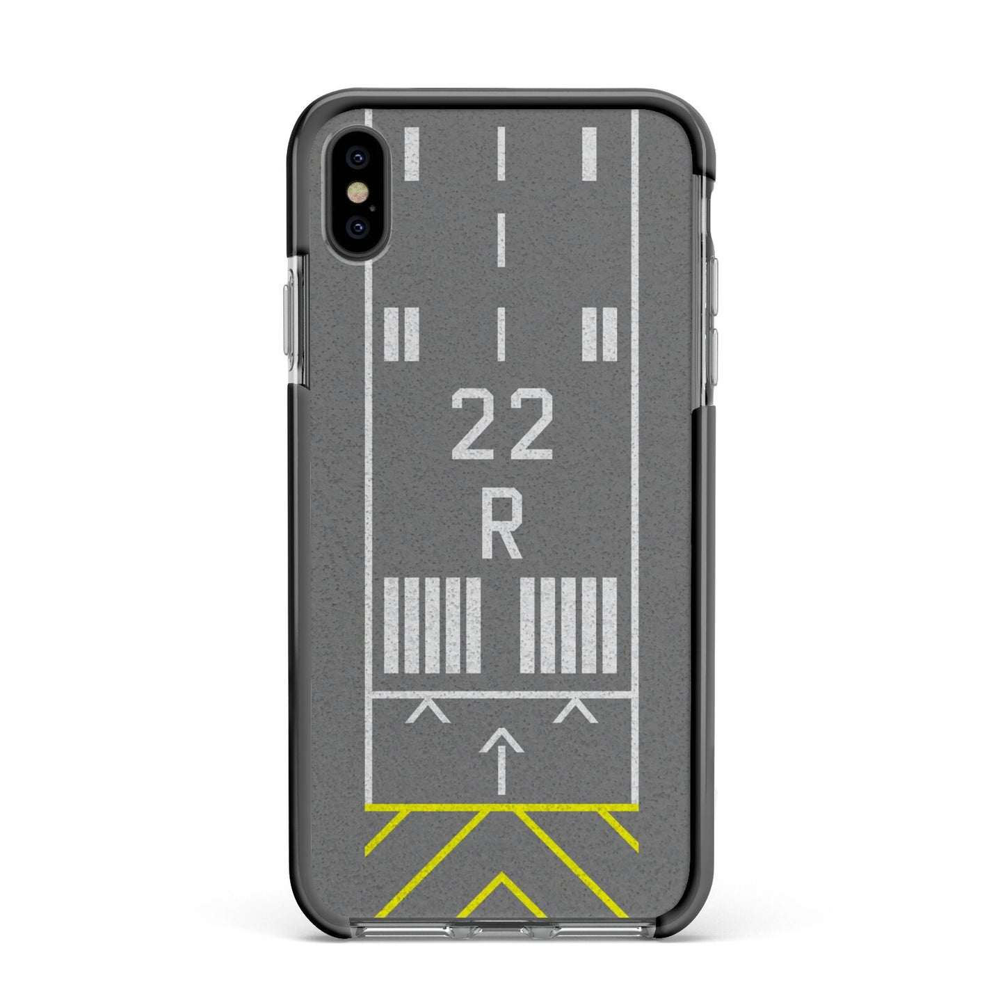 Personalised Runway Apple iPhone Xs Max Impact Case Black Edge on Black Phone