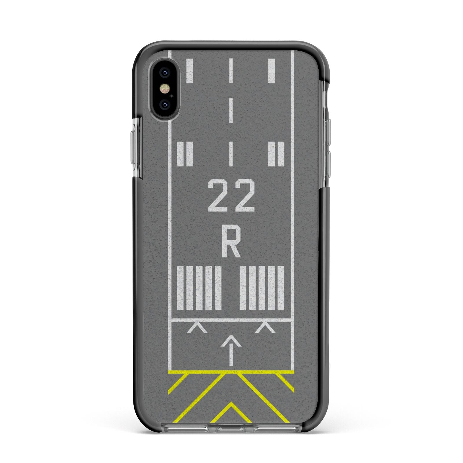 Personalised Runway Apple iPhone Xs Max Impact Case Black Edge on Black Phone