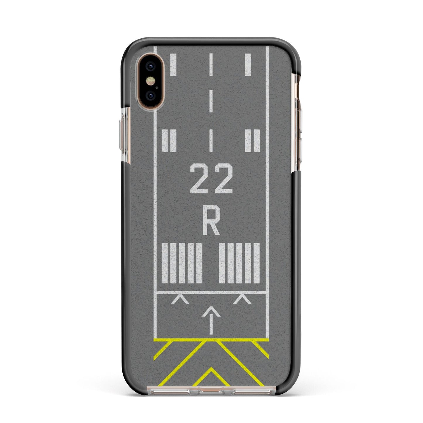 Personalised Runway Apple iPhone Xs Max Impact Case Black Edge on Gold Phone