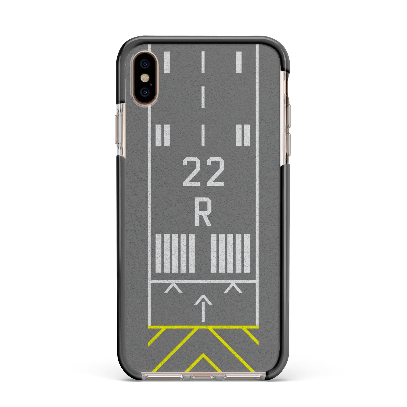 Personalised Runway Apple iPhone Xs Max Impact Case Black Edge on Gold Phone
