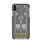 Personalised Runway Apple iPhone Xs Max Impact Case Black Edge on Silver Phone