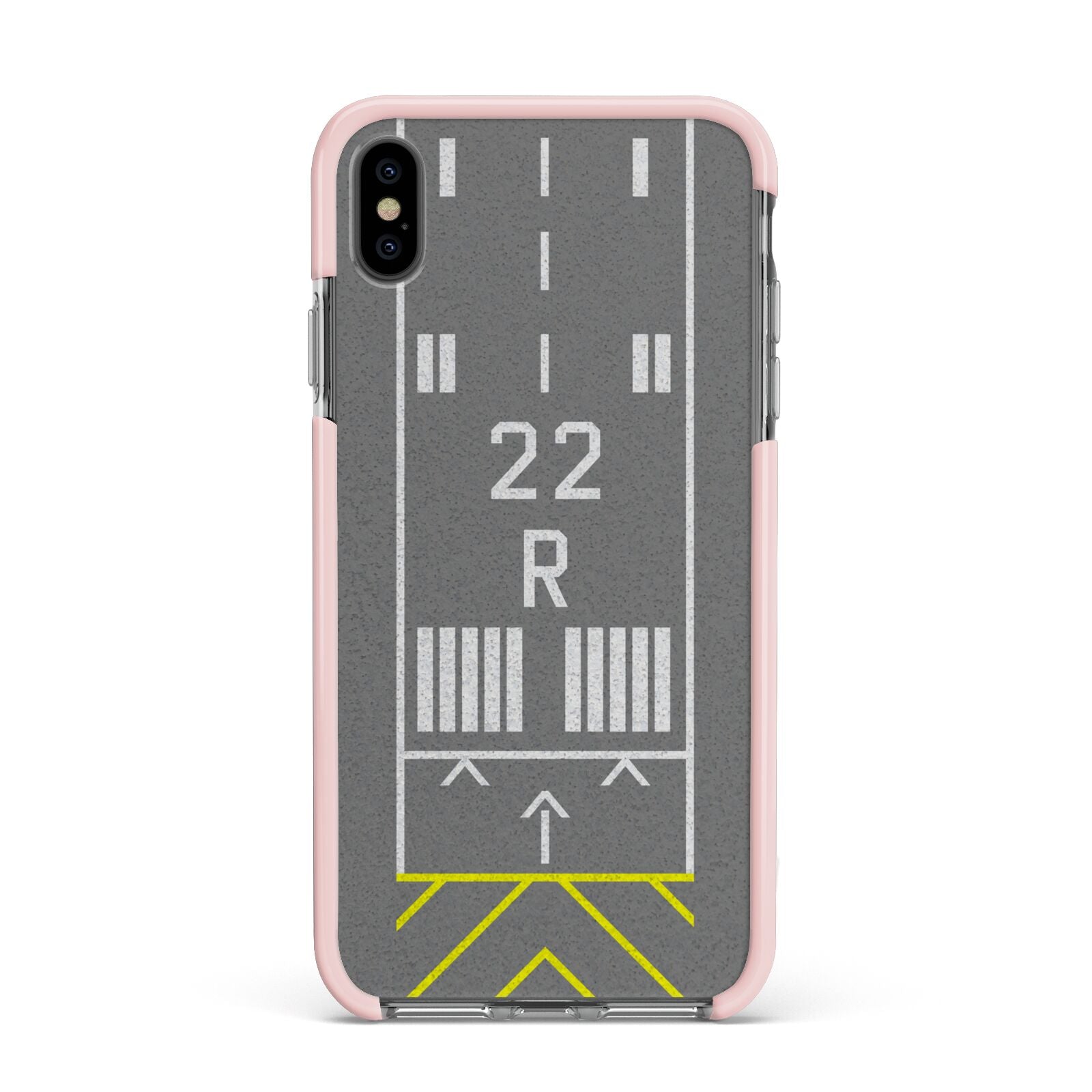 Personalised Runway Apple iPhone Xs Max Impact Case Pink Edge on Black Phone
