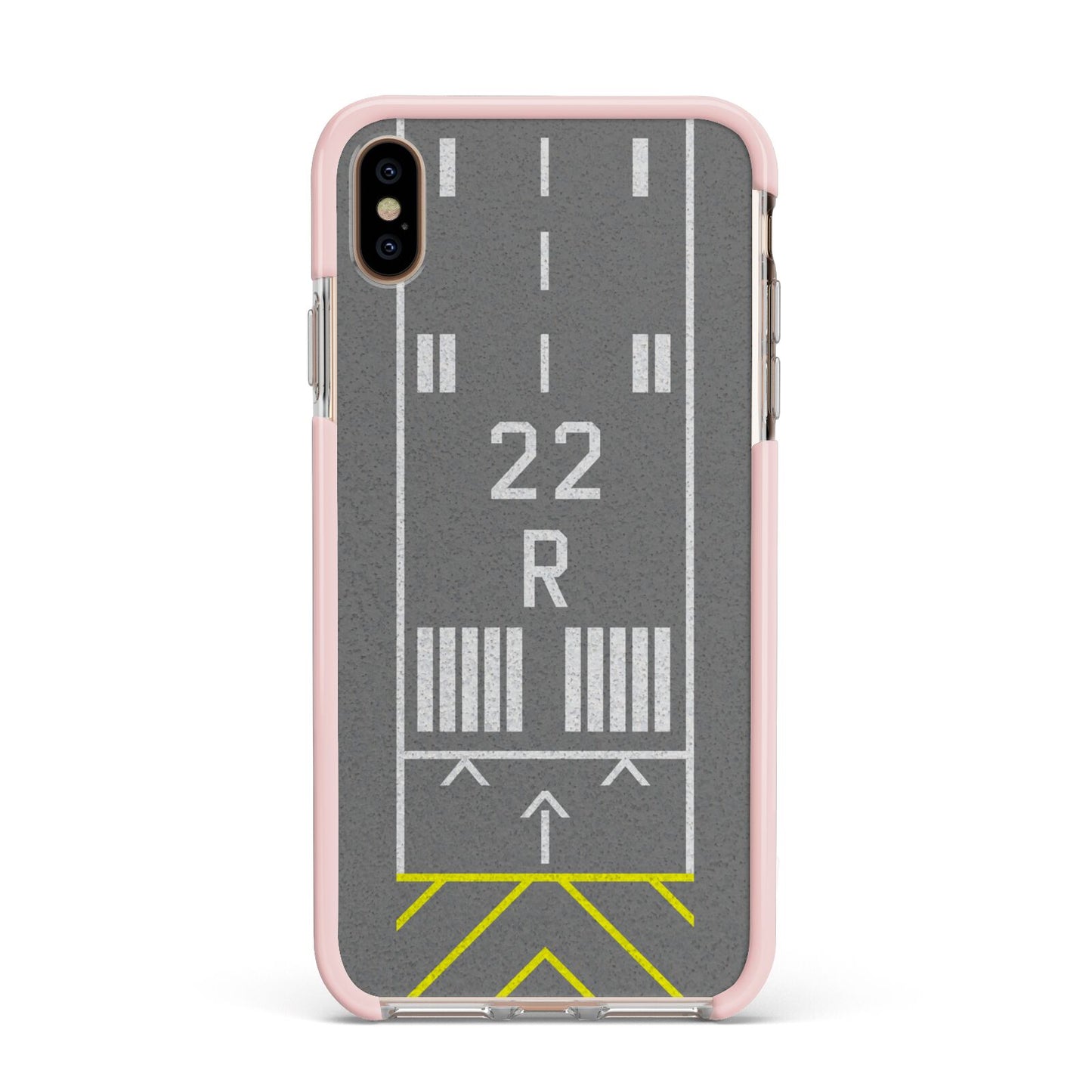 Personalised Runway Apple iPhone Xs Max Impact Case Pink Edge on Gold Phone
