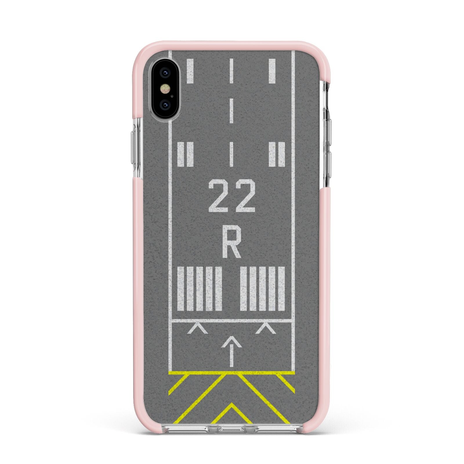 Personalised Runway Apple iPhone Xs Max Impact Case Pink Edge on Silver Phone