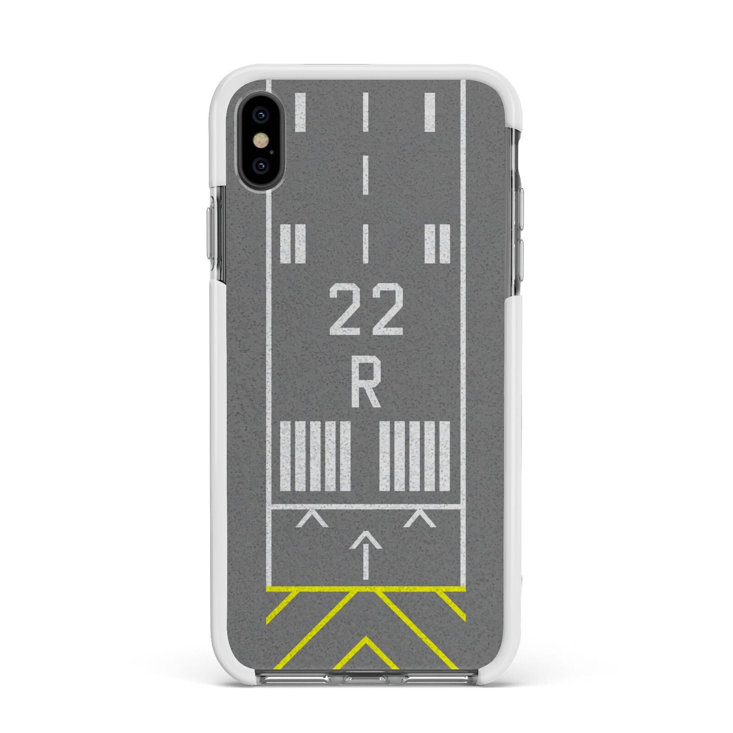 Personalised Runway Apple iPhone Xs Max Impact Case White Edge on Black Phone