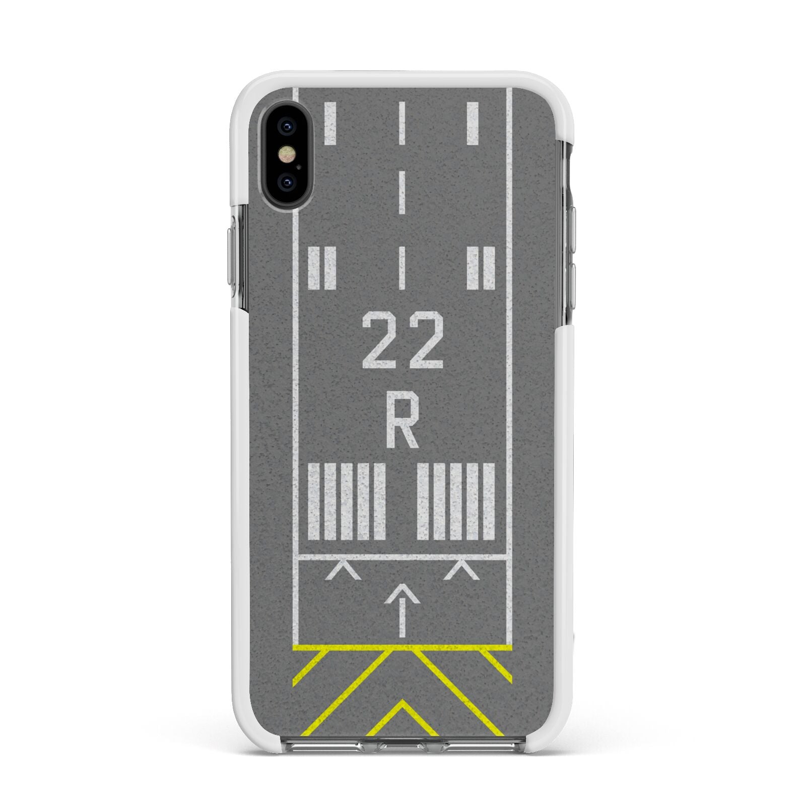 Personalised Runway Apple iPhone Xs Max Impact Case White Edge on Black Phone