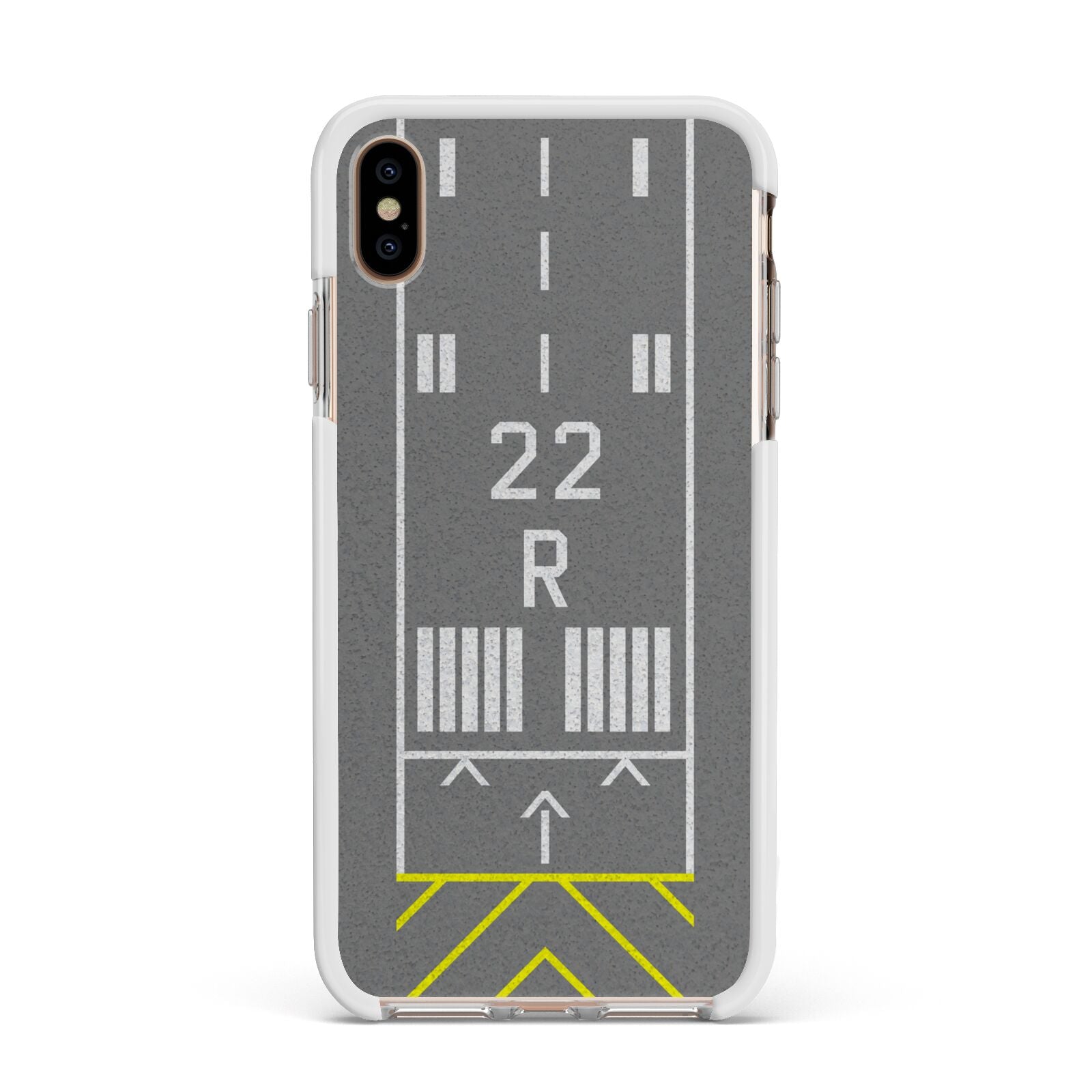 Personalised Runway Apple iPhone Xs Max Impact Case White Edge on Gold Phone