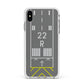 Personalised Runway Apple iPhone Xs Max Impact Case White Edge on Silver Phone