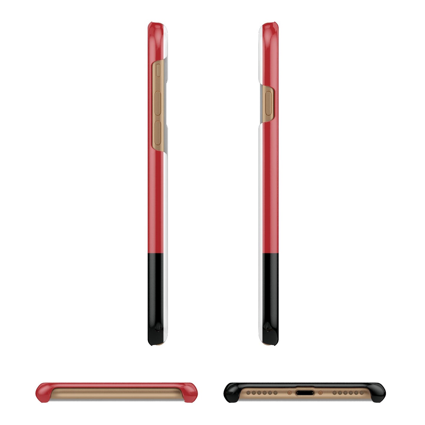 Personalised Runway Holding Position Apple iPhone 7 8 3D Wrap Snap Case Angled Images