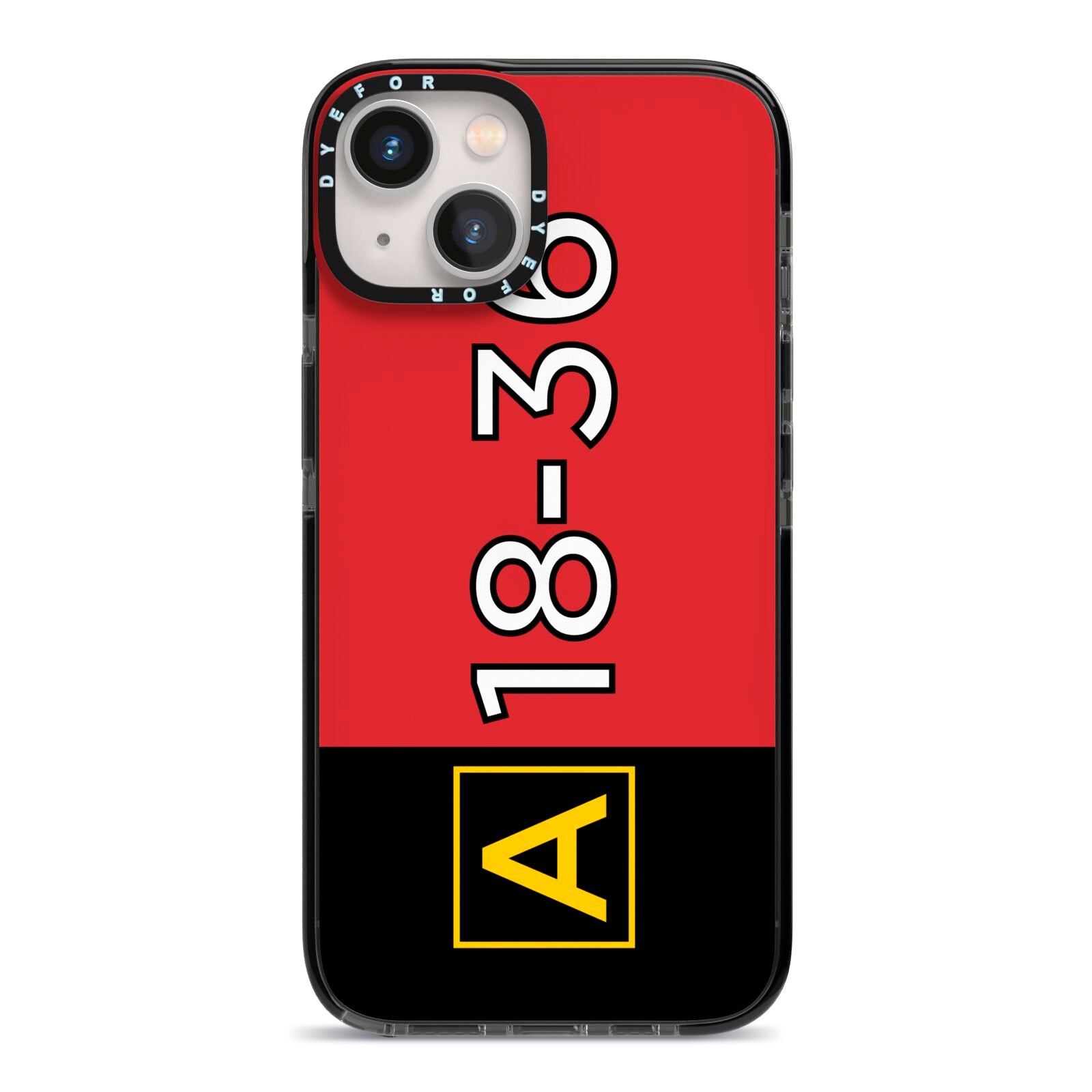 Personalised Runway Holding Position iPhone 13 Black Impact Case on Silver phone