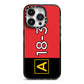 Personalised Runway Holding Position iPhone 14 Pro Black Impact Case on Silver phone