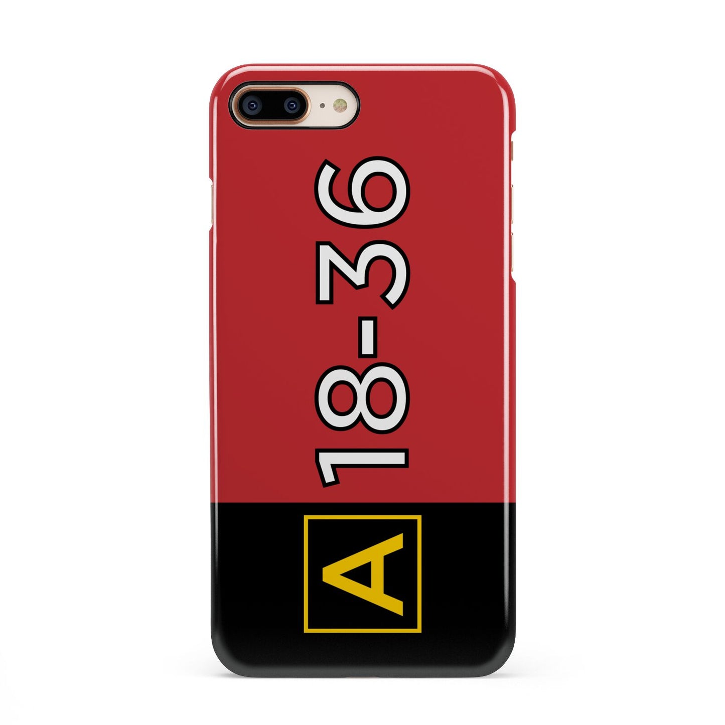 Personalised Runway Holding Position iPhone 8 Plus 3D Snap Case on Gold Phone