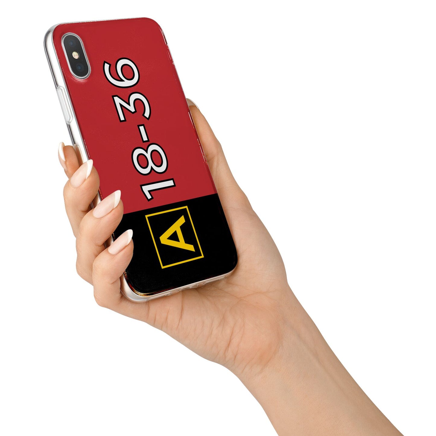 Personalised Runway Holding Position iPhone X Bumper Case on Silver iPhone Alternative Image 2