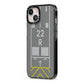 Personalised Runway iPhone 13 Black Impact Case Side Angle on Silver phone