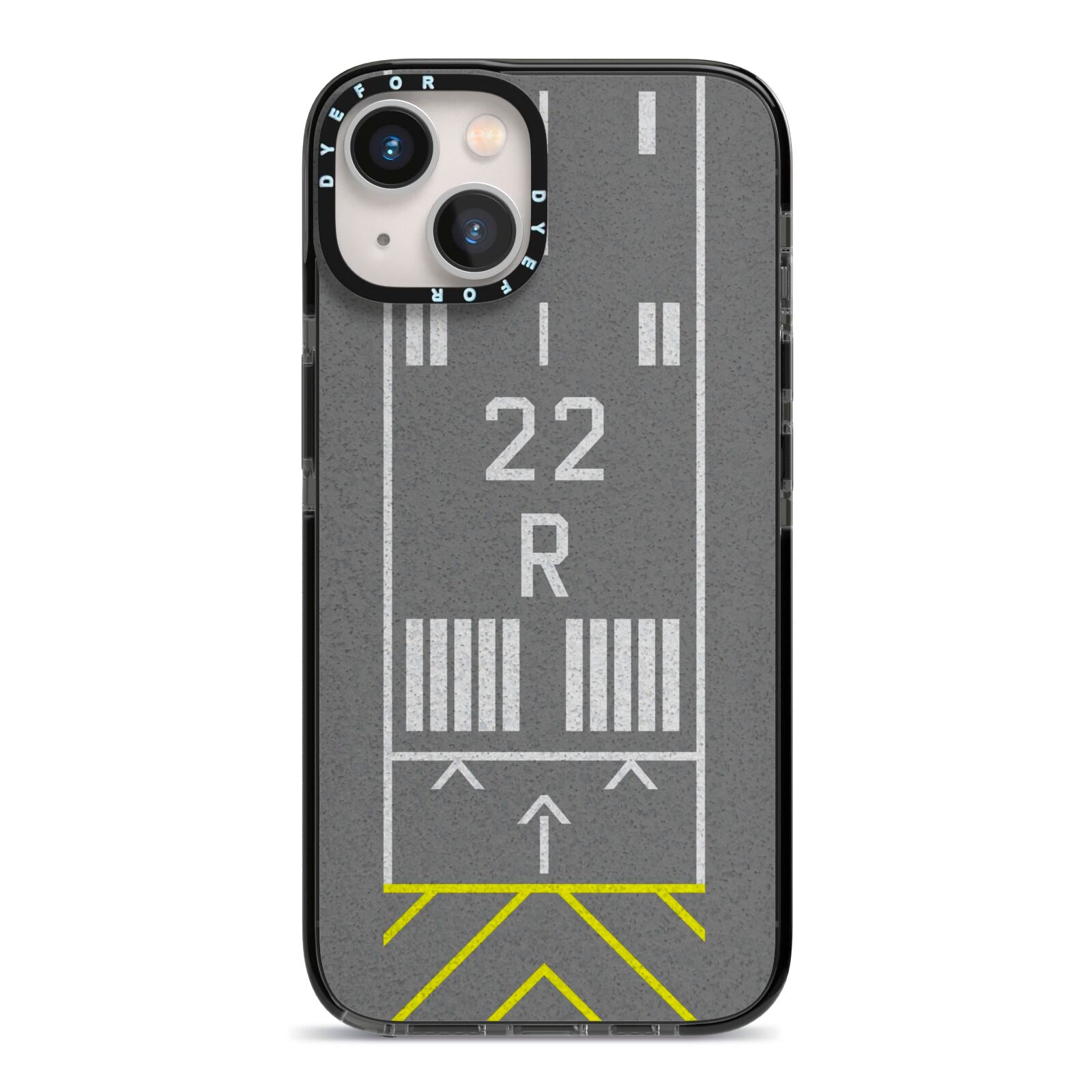Personalised Runway iPhone 13 Black Impact Case on Silver phone