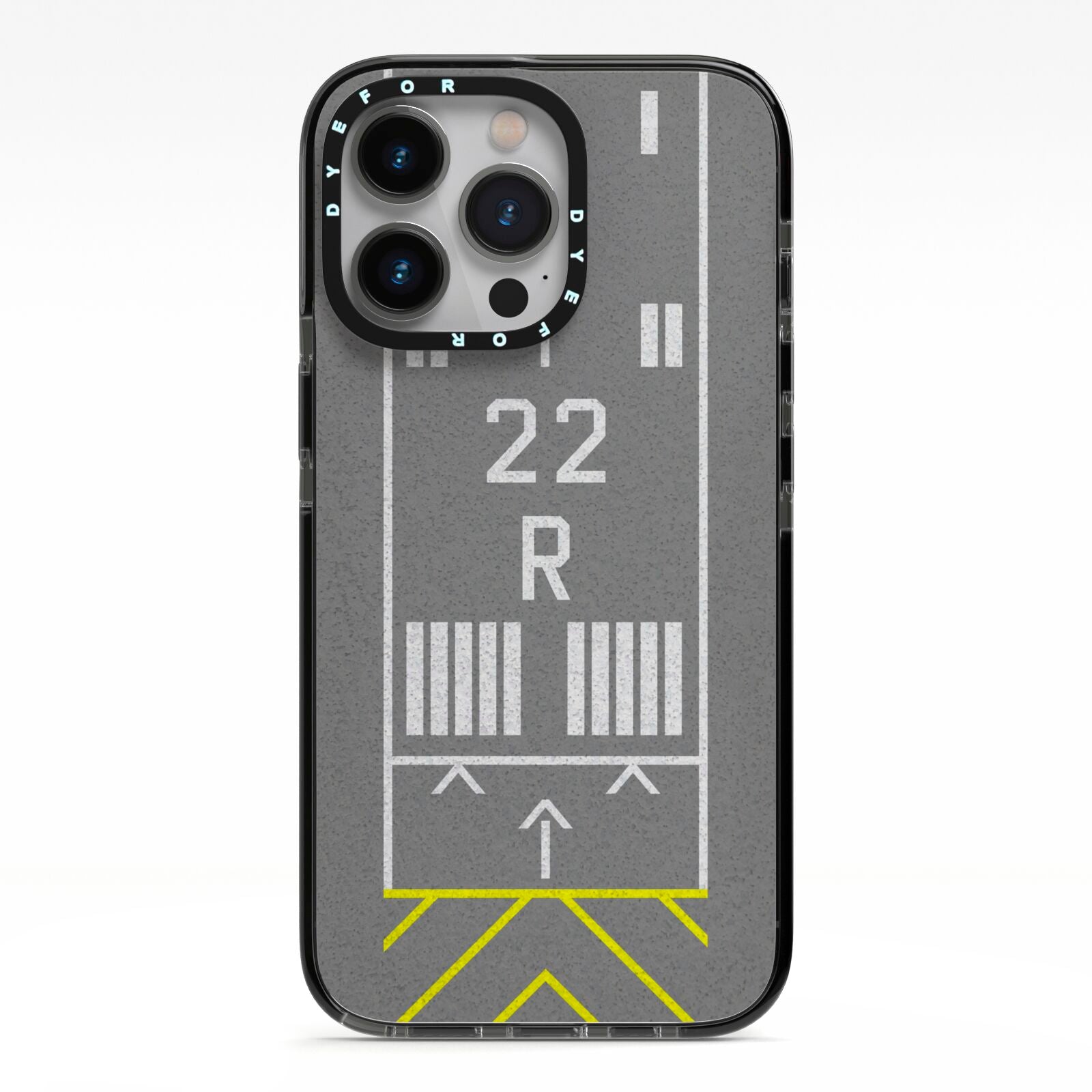 Personalised Runway iPhone 13 Pro Black Impact Case on Silver phone